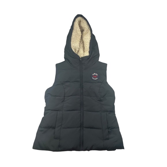 Hollister Jackets & Blazers - Hollister navy Sherpa Lined Puffer Vest Hooded Zip Up Size‎ XS